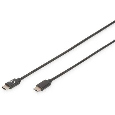 Digitus USB-Kabel USB 2.0 USB-C® Stecker, USB-C® Stecker 4.00 m Schwarz Flexibel, Folienschirm, Geflechtschirm, Geschirm