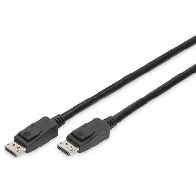 Zwei schwarze DisplayPort-Kabel nebeneinander auf weißem Hintergrund.