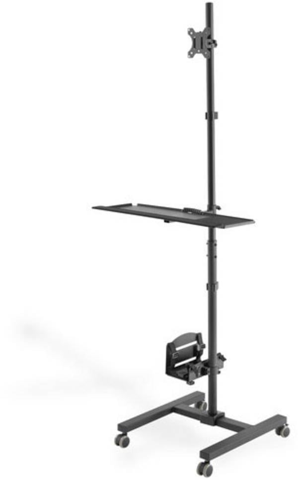 Digitus DA-90374 PC-/Monitor-Rollwagen 1 Display(s) 43,2 cm (17") - 81,3 cm (32") Schwarz Höhenverstellbar, Tastaturablage, Neigbar, Rotierbar, Schwenkbar, Ausziehbar