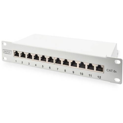 Thumbnail - Digitus DN-91612S-EA-G 12 Port Netzwerk-Patchpanel 254 mm (10) CAT 6a 1 HE Grau Bestückt