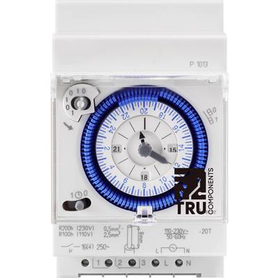 TRU COMPONENTS Zeitschaltuhr für Frontaufbau Betriebsspannung: 230 V/AC TRU-ATS-15M-SUL181 1 Wechsler 16 A 250 V/AC Tage