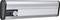 Eine silberne LED-Unterbauleuchte mit Bewegungssensor, Schalter 'AUTO OFF ON' und USB-Ladeanschluss. Ideal für Schränke oder Flure.