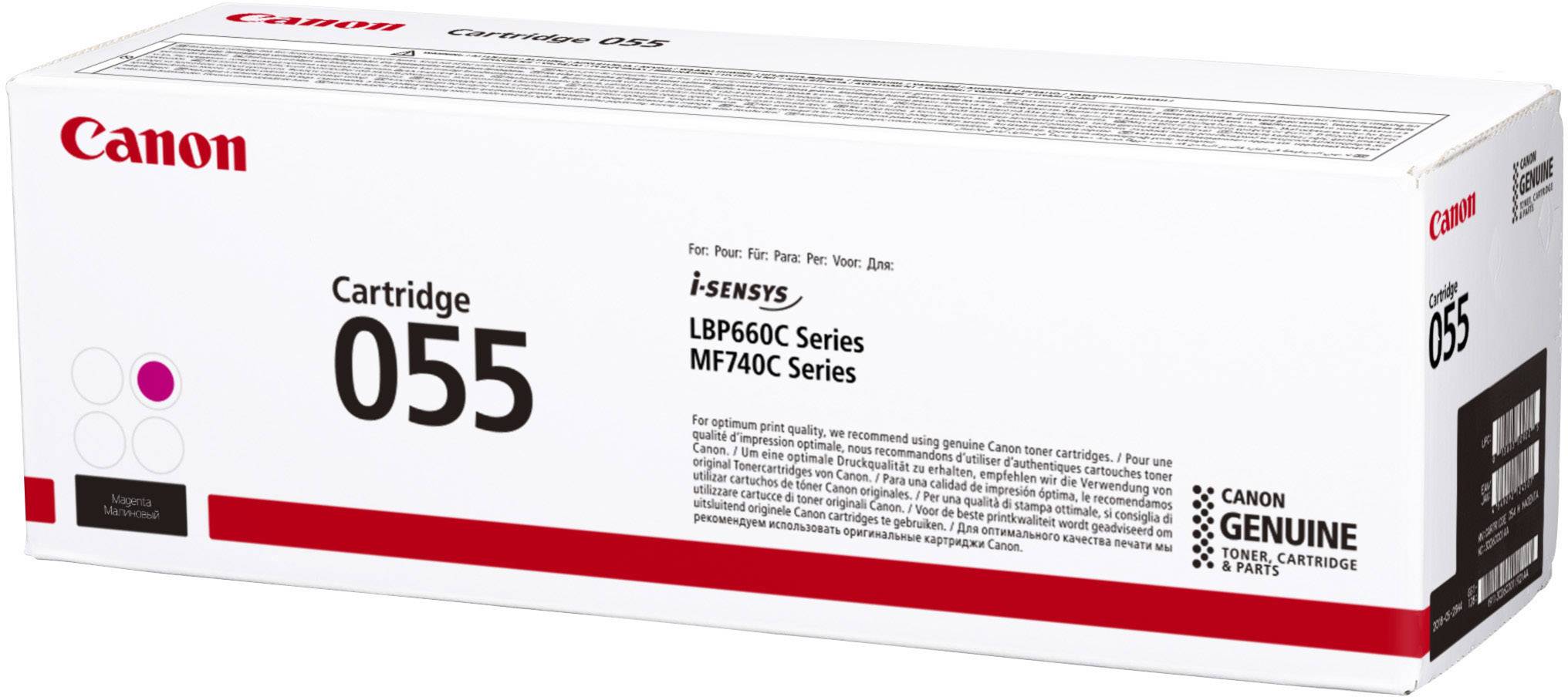 Canon 055 Tonerkartusche für die Drucker der Serien LBP660C und MF740C, Verpackung in Weiß mit Produktinformationen.