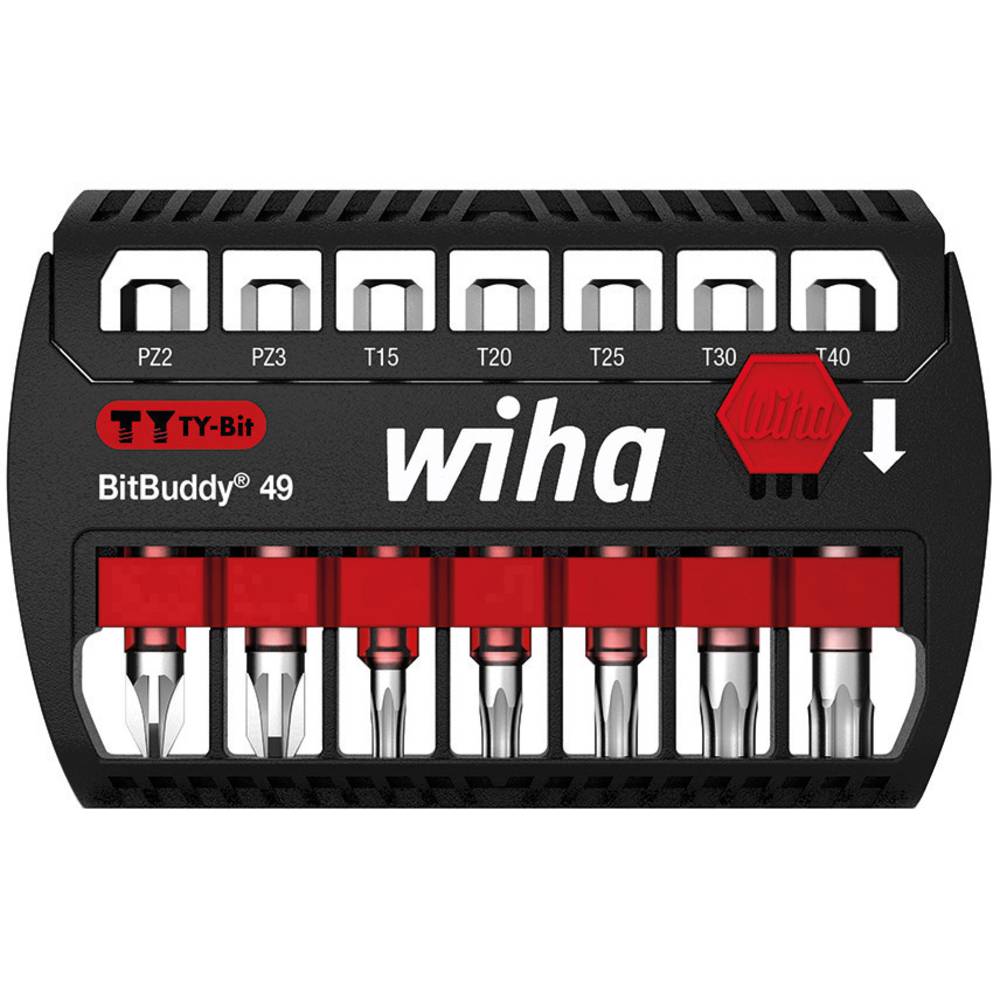 Wiha Bitset BitBuddy® TY-bit 49 mm Pozidriv, TORX® 7-delig 1-4 in box (42118)