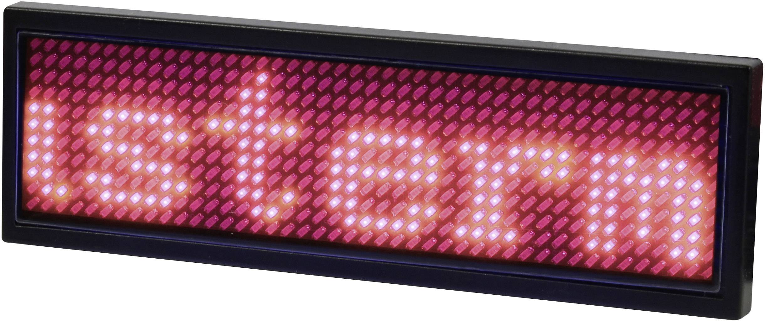 Rotes LED-Laufschrift-Schild zeigt ’System’.