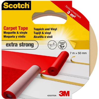 Teppichklebeband von Scotch, 7 m x 50 mm, extra stark, ideal für Teppich und Vinyl, lösemittelfrei, geeignet für 3 Quadratmeter.