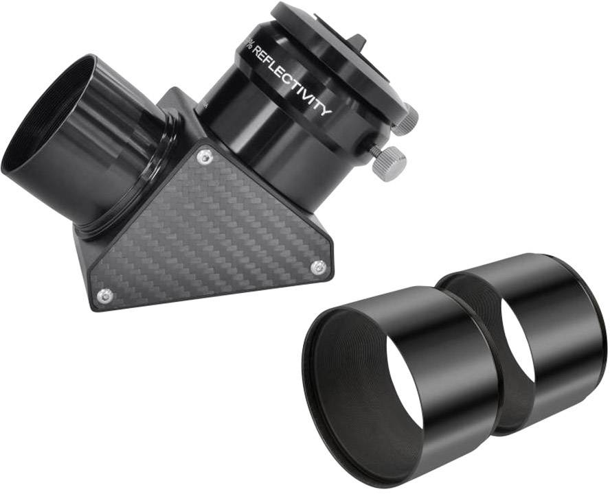 Ein 90-Grad-Prisma mit zwei Verlängerungstuben, oft für Teleskope zur Umlenkung des Lichts um 90 Grad verwendet.