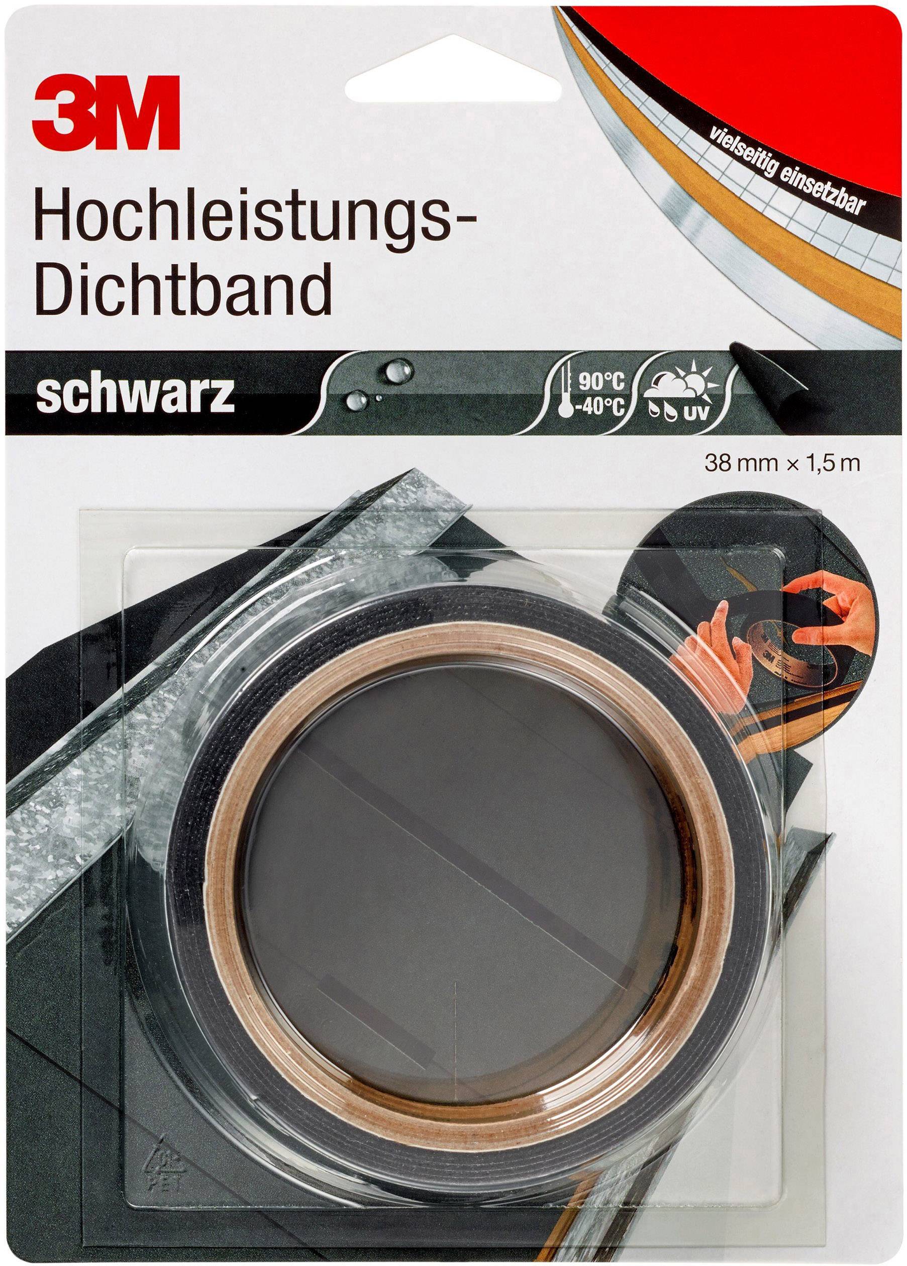 Hochleistungsdichtband schwarz L.1,5m B.38mm Rl.3M