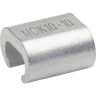Metallkabelklemme mit der Aufschrift 'MCK10-10', zylindrische Form, dient zur Befestigung und Verbindung von Kabeln.