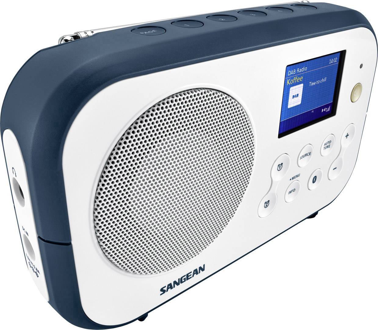 Sangean DPR-42BT White-Ink Blue Kofferradio DAB+, UKW Bluetooth® Weiß, Dunkelblau-2