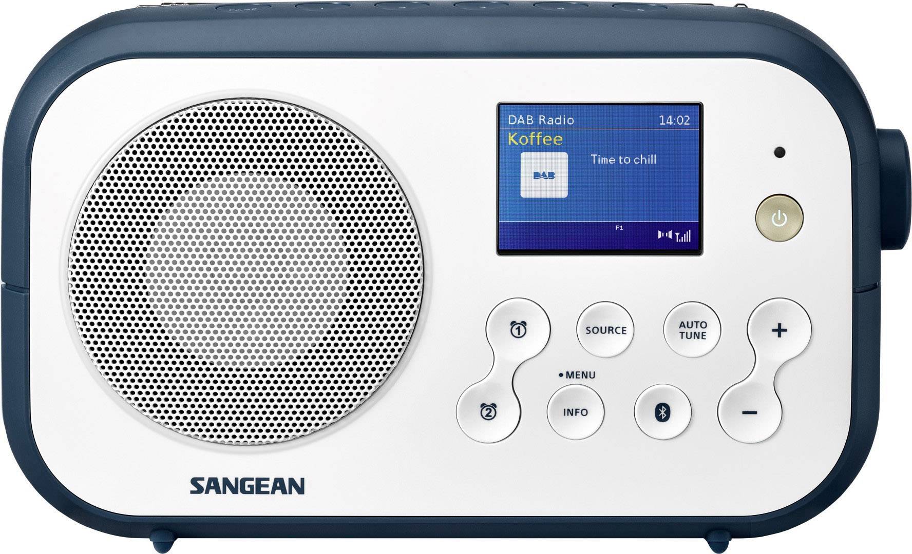 Sangean DPR-42BT White-Ink Blue Kofferradio DAB+, UKW Bluetooth® Weiß, Dunkelblau-3