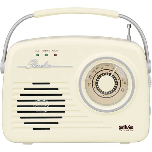 Silva Schneider Mono 1965 Kofferradio UKW AUX, USB wiederaufladbar Beige