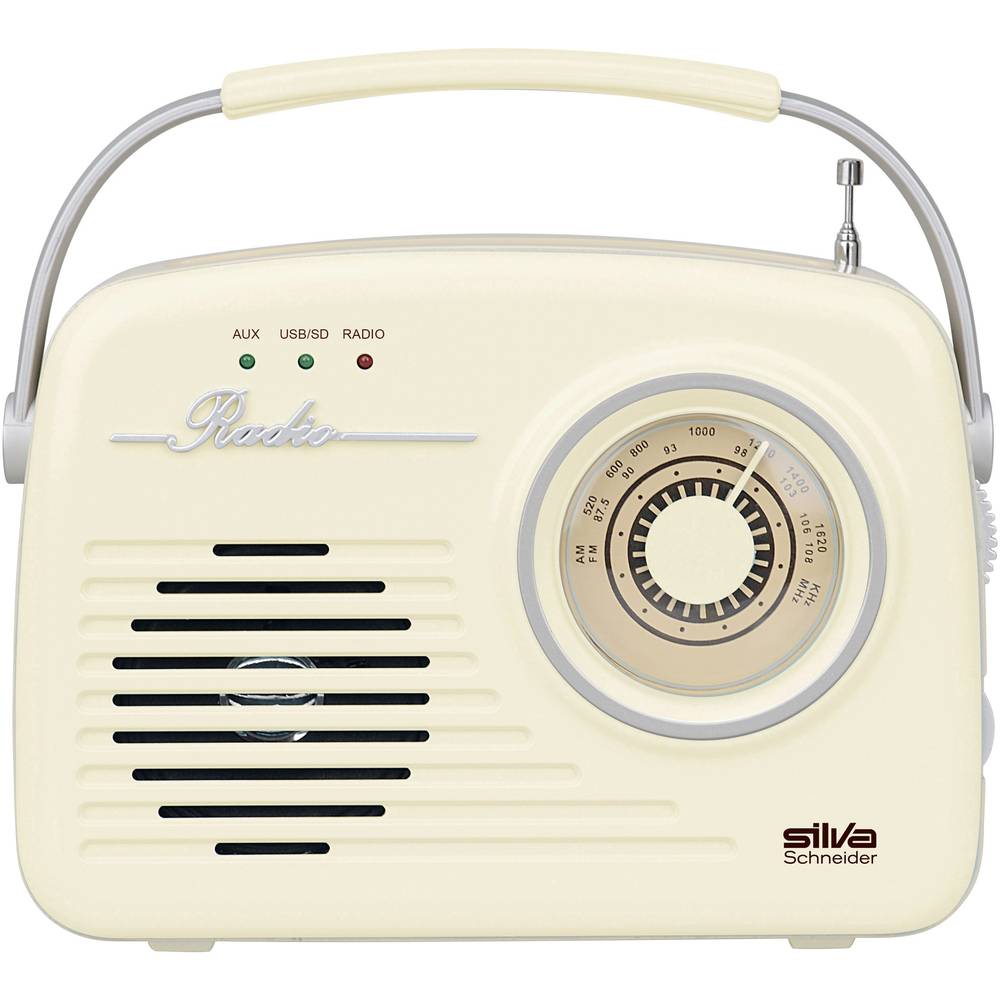 Silva Schneider Mono 1965 Transistorradio VHF (FM) AUX, USB Oplaadbaar Beige