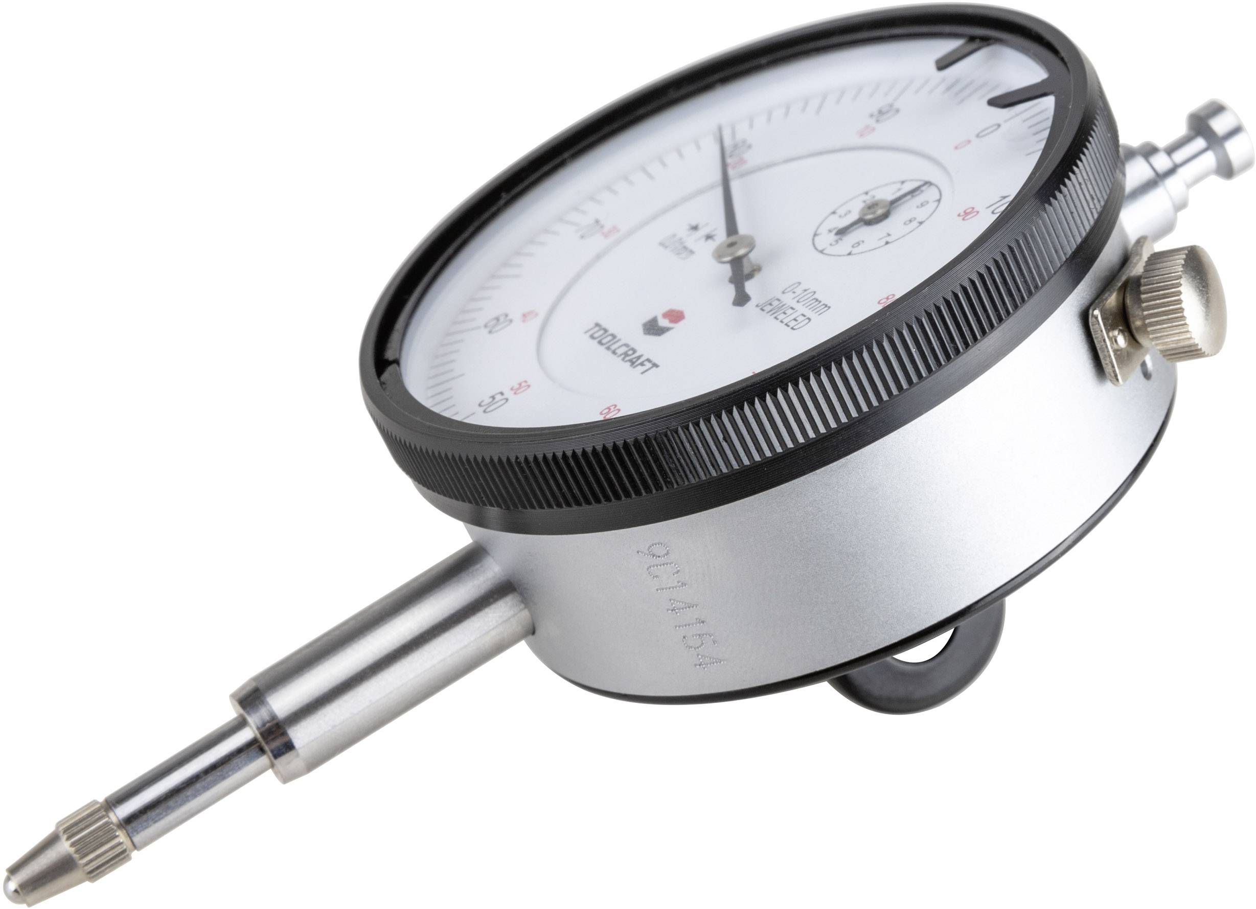 Ein Messuhrgerät mit einer analogen Skala, die für präzises Messen von Abständen oder Dicke eingesetzt wird.