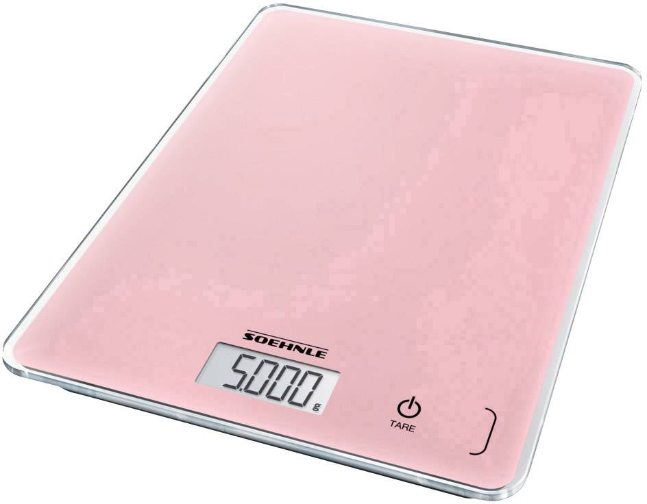 Soehnle KWD Page Compact 300 Delicate Rosé Digitale Küchenwaage mit Wandbefestigung Wägebereich (max.)=5 kg Rosa 234 x 192 x 25