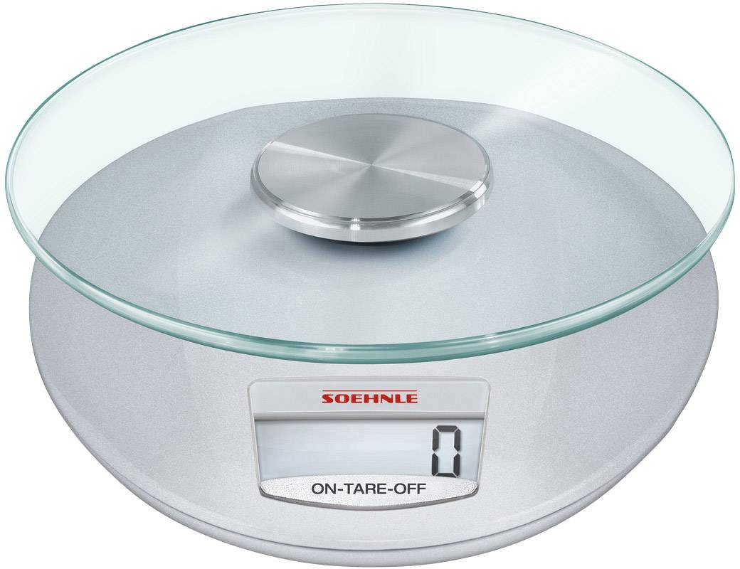Elektronische Küchenwaage mit digitalem Display zeigt '0'. Marke Soehnle erkennbar.