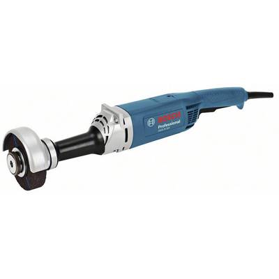 Elektrischer Winkelschleifer mit blauem Gehäuse. Aufschrift 'BOSCH Professional' auf der Seite. Geeignet für Schleifarbeiten.
