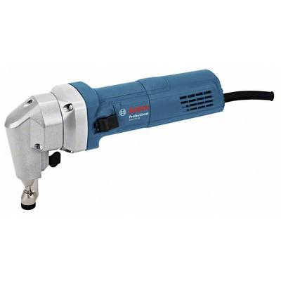 Ein blauer, professioneller Winkelschleifer von Bosch mit einem Metallkopf und schwarzem Kabel. Ideal für präzises Schleifen und Schneiden.