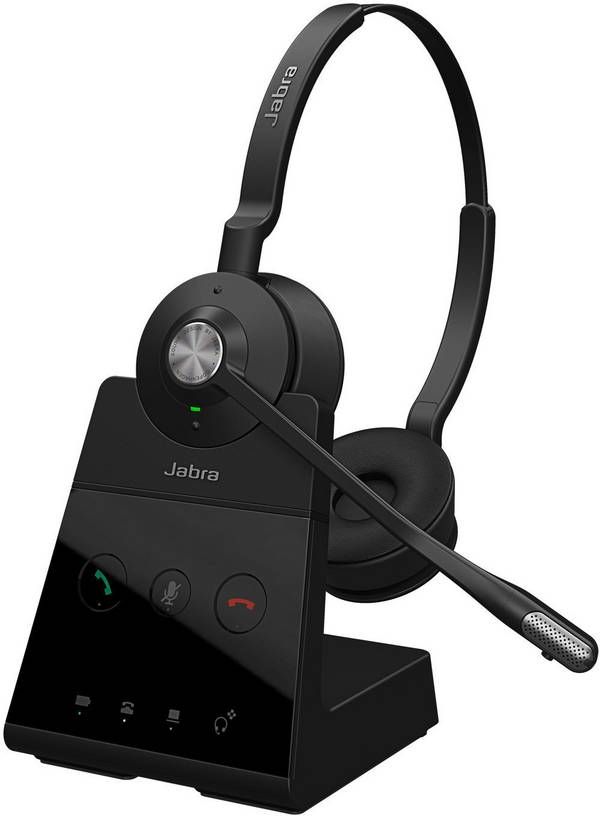 Jabra Engage 65 Stereo On Ear Headset DECT Stereo Schwarz Noise Cancelling Mikrofon-Stummschaltung Telefon