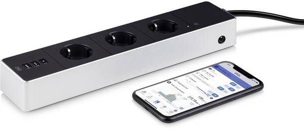 Eve home 10EAZ8301 WiFi-Steckdosenleiste 3fach Schwarz, Weiß Schutzkontakt 1 St.