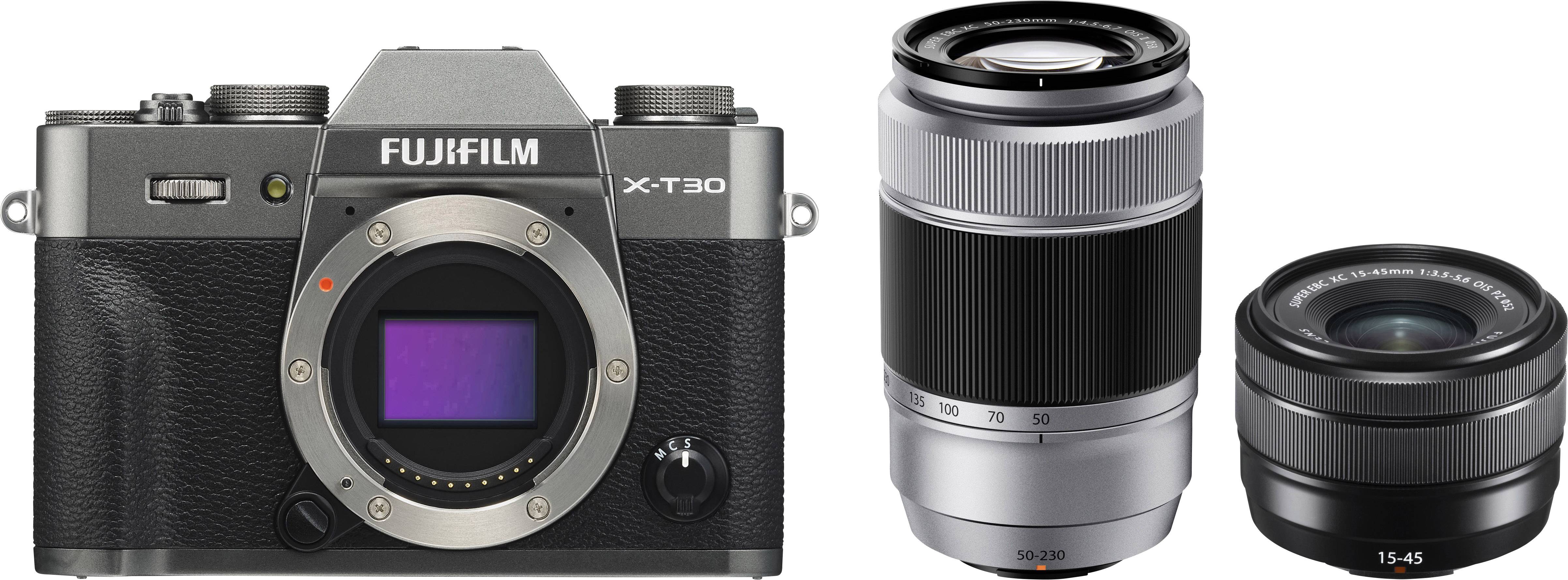 X-T30 Systemkamera XC 15-45 mm + XC 50-230 mm 26.1 Megapixel Anthrazit Touch-Screen, Elektronischer Sucher,