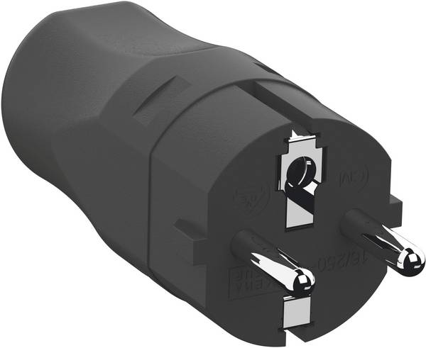 Bachmann 960.101 Schutzkontaktstecker Polypropylen 250 V Schwarz IP20