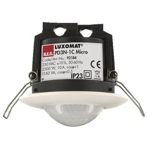 B.E.G. Brück 92184 Unterputz Decken-Bewegungsmelder 360 ° Relais Weiß IP23