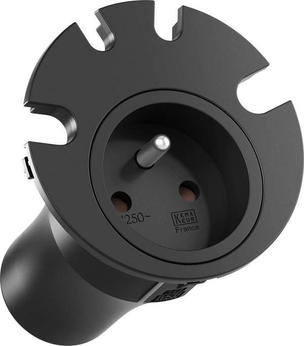 Bachmann 938.002 1fach Einbau-Steckdose  versenkbar IP20 Schwarz