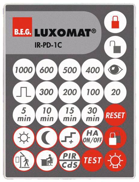 BEG Fernbedienung Luxomat IR-PD-1C 92520 für Präsenzmelder PD11-M-1C flat
