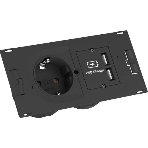 Bachmann 929.040 Einbau-Steckdosenleiste 1fach Schwarz GST18i Anschlussbuchse 1 St.