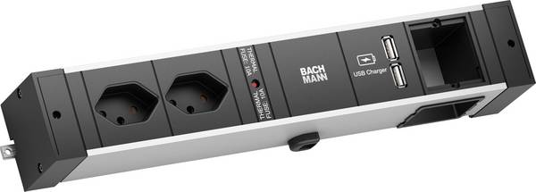 BACHMANN DESK RAIL 2xCH T13 USB Charger, 1xCM 2,0m GST18 Schweiz