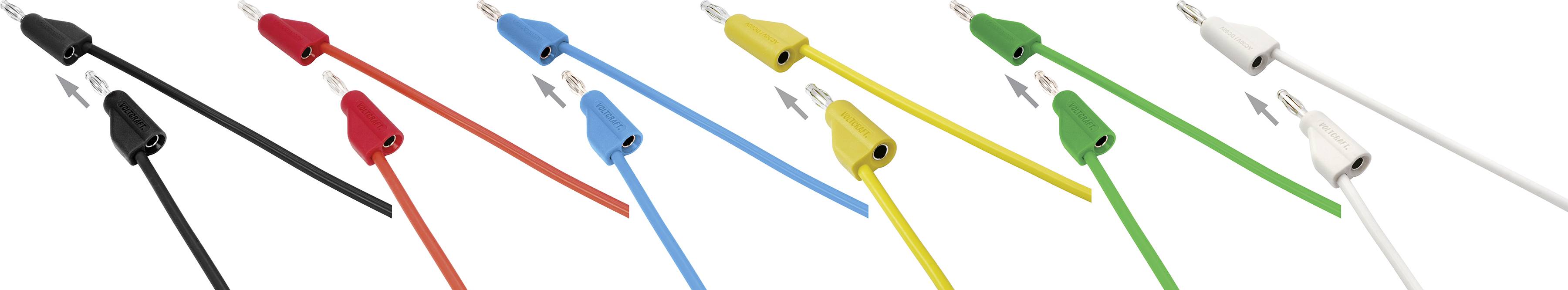 VOLTCRAFT MSB-300 Messleitungs-Set Lamellenstecker 4 mm Lamellenstecker 4 mm 0.50 m 12 St.