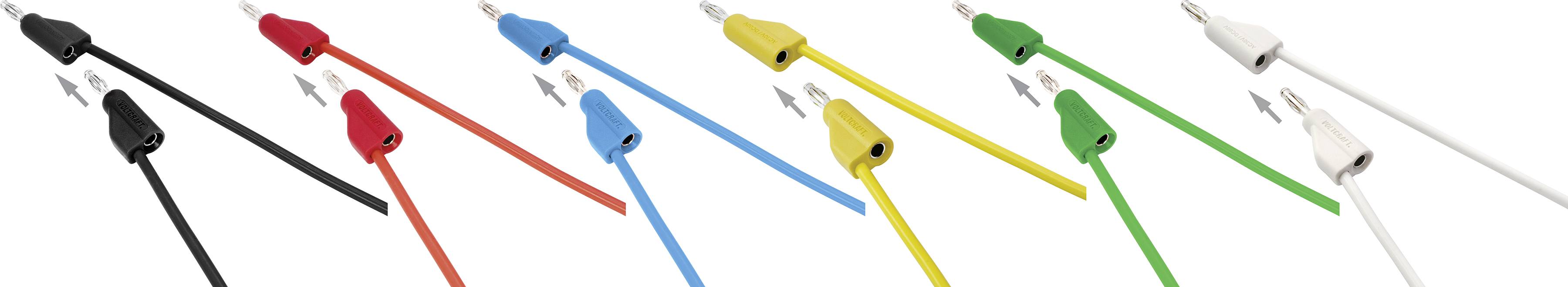 CONRAD VOLTCRAFT MSB-300 Messleitungs-Set [Lamellenstecker 4 mm - Lamellenstecker 4 mm] 0.75 m 12 St