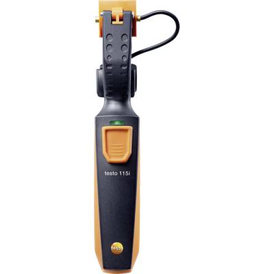 Digitales Thermometer 'testo 115i' mit Bluetooth-Funktion, geeignet für Heizungstechnik. Orange-schwarzes Design, ergonomischer Griff.