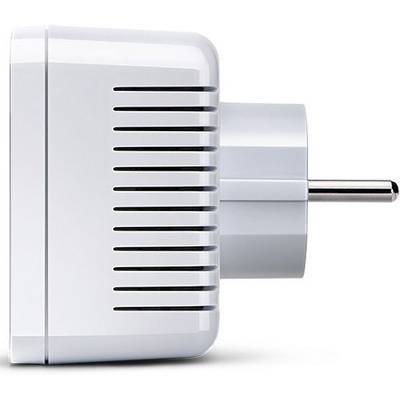 Steckeradapter mit seitlichen Lüftungsschlitzen, silber-weiße Farbe. Geeignet für europäische Steckdosen.
