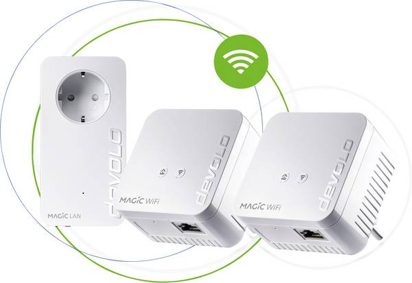 Devolo Magic 1 WiFi mini Multiroom Kit BE Powerline WLAN Network Kit 8574 BE Powerline, WLAN 1200 MBit/s