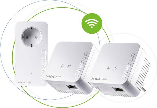 Devolo Magic 1 WiFi mini Multiroom Kit BE Powerline WLAN Network Kit 8574 BE Powerline, WLAN 1200 MBit/s