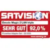 'Testurteil SEHR GUT 92,0%' Logo von SATVISION für Devolo Magic 2 LAN triple Powerline-Adapter-Set, Ausgabe 02/2020.