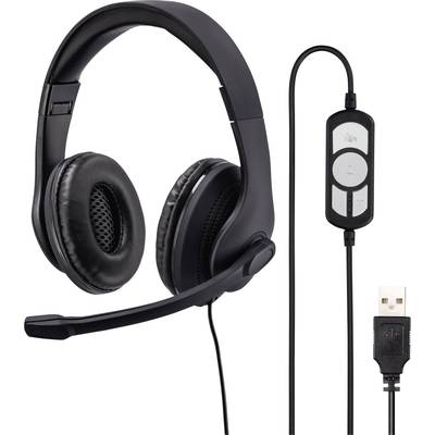 hama 00139924 PC-Office-Headset "HS-USB300", Stereo, Schwarz