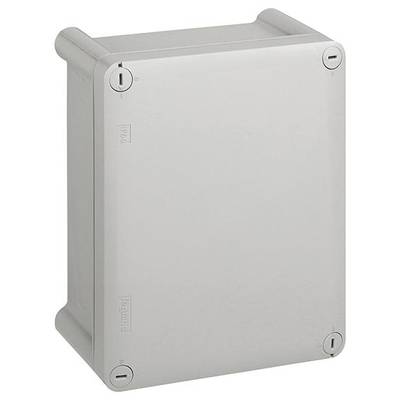 Rechteckiges graues Gehäuse mit abgerundeten Ecken. Eignet sich zur sicheren Aufbewahrung von elektronischen Komponenten.