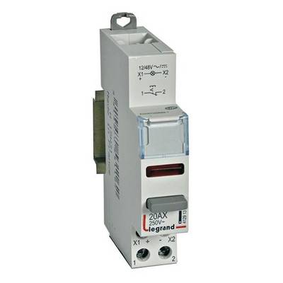 Ein Stromschutzschalter mit der Aufschrift '20AX 250V', Herstellername darauf sichtbar. Hauptbestandteil einer elektrischen Schaltanlage.