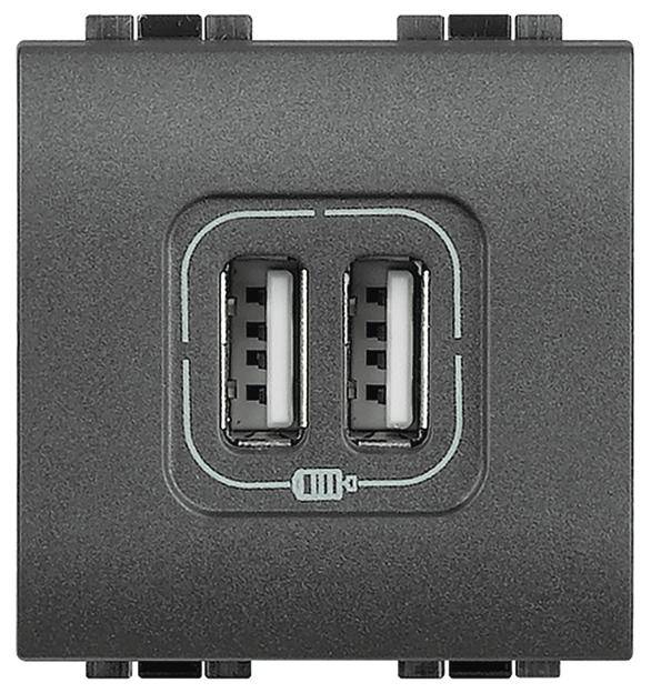 BTicino L4287C2 BTicino L4287C2 LivingLight USB-Lade-station f.Typ A+C