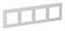 Ein weißer, rechteckiger Mehrfach-Wandrahmen mit vier leeren Aussparungen, geeignet für Schalter oder Steckdosen.
