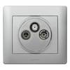 Legrand Abdeckung Antennen-Steckdose 3-Loch TV-R-SAT System Legrand Galea soft aluminium 771373