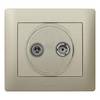 Legrand Abdeckung Antennen-Steckdose 2-Loch TV-R System Legrand Galea titanium 771472