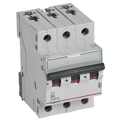 Dreipoliger Leistungsschalter der Marke Legrand, Modell B4. Entworfen zur Kontrolle elektrischer Schaltkreise mit hohen Stromstärken.