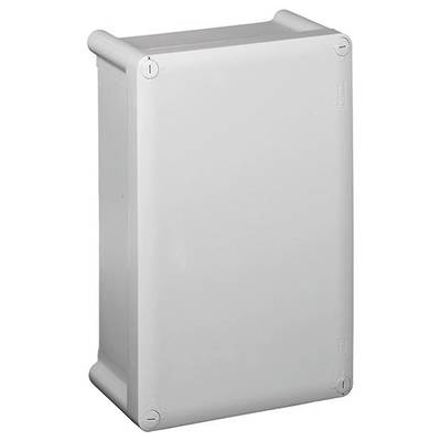 Plastikgehäuse mit abgerundeten Ecken und glatter Oberfläche, geeignet für Elektroinstallationen oder Schutz von Komponenten.
