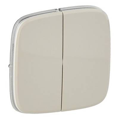 Zweifach-Lichtschalter in beige, leicht gewölbt.