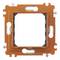 Orange Kunststoffrahmen mit eckigem Innenausschnitt, vier seitliche Öffnungen, geeignet für Elektroinstallationen.