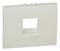 Ein rechteckiger, weißer Wandschalter- oder Steckdosenrahmen mit einer zentralen quadratischen Öffnung für ein Modul.